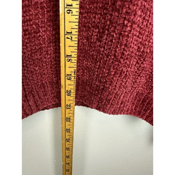 Sweaters for Women V Neck Long Sleeve Pullover Knit Top With 3 Buttons Red - Picture 6 of 8